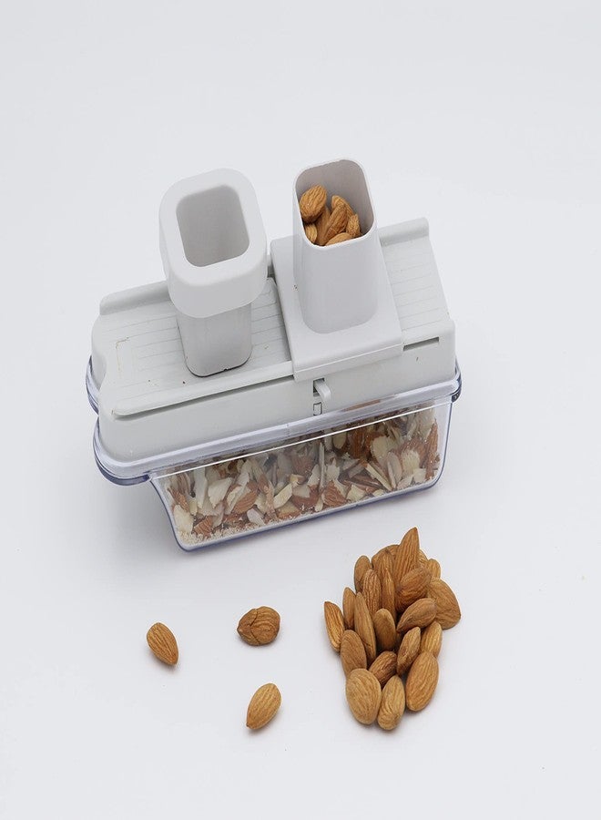 UNITRA Vegetable and Dry Fruit Slicer - Multipurpose Dry Fruit, Garlic Ginger Slicer with Hand Guard, Thickness Setting and Container - Image 5